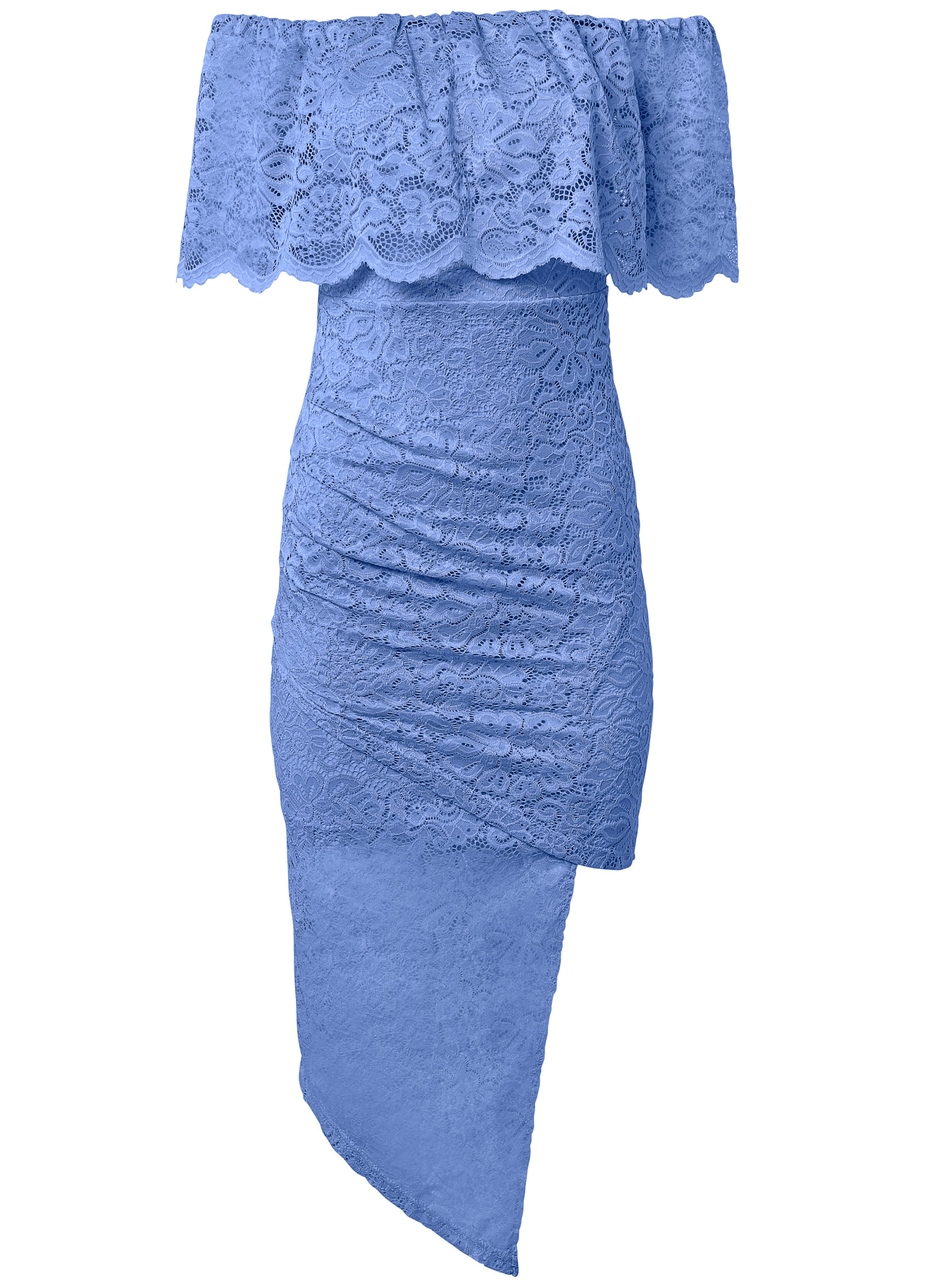 Light Blue Off-The-Shoulder Lace Dress ...